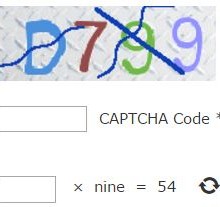 Captcha code with multiplication verification
