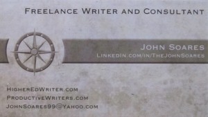 Freelance writer business card