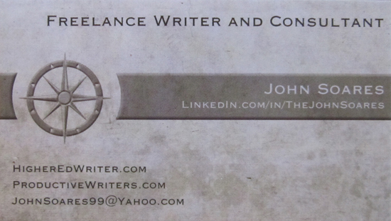 Freelance writer business card