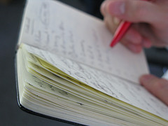 Freelance writers need to take notes in interviews. This is the old-fashioned way.