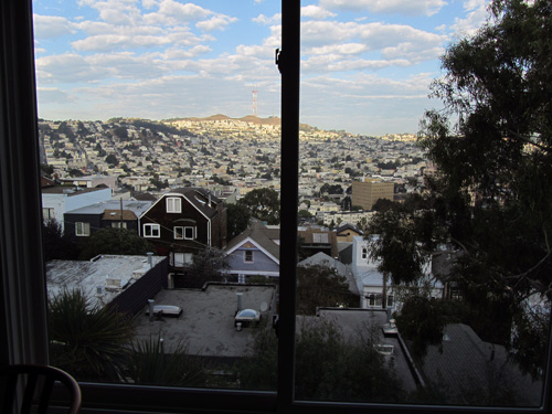 View above my computer screen at the Bernal Heights house-sitting gig in San Francisco. Yes, I did spend significant time staring when I should have been writing.