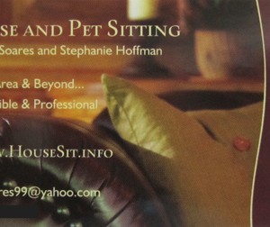 Our business card for house-sitting in northern California, with a focus on San Francisco, Santa Cruz, and the greater Bay Area.